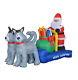 Christmas Air Blown Inflatable Yard Garden Decoration Santa & Husky Sleigh Sled