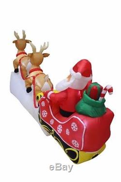 Christmas Air Blown LED Inflatable Yard Garden Decoration Santa Reindeer Sleigh