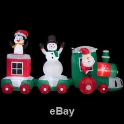 Christmas Airblown Inflatable 11 ft Lighted Santa Train Scene NIB