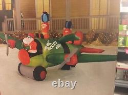 Christmas Airblown Inflatable 16 Lighted Animated Santas Airplane NIB