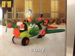 Christmas Airblown Inflatable 16 Lighted Animated Santas Airplane NIB