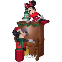 Christmas Airblown Inflatable 7 1/2' Mickey & Minnie Piano Scene Yard Decoration