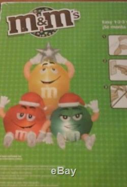 Christmas Airblown Inflatable Blow up Gemmy M&M tree trio RARE Holiday M and M