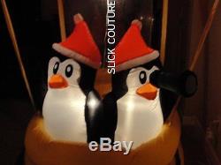 Christmas Airblown Inflatable Santa Hot Air Balloon Penguins Tinsel 11.7 FT TALL