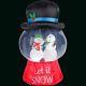 Christmas Animated Inflatable 6.5' Let It Snow Snow Globe Decoration By Gemmy