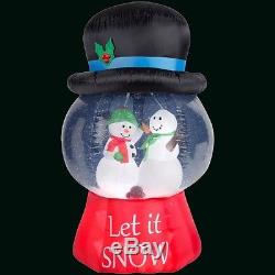 Christmas Animated Inflatable 6.5' Let It Snow Snow Globe Decoration By Gemmy