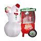Christmas Animated Inflatable Snowman With Popcorn Machine