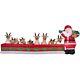 Christmas Animated Inflatable Airblown Santa Feeding 8 Reindeer Wide Yard