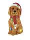 Christmas Blow Mold 30 Brown Golden Doodle Dog With Led Lights Holiday Time