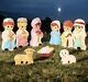 Christmas Blow Mold Light-up Nativity Scene 9pc Set 18 Joseph Mary Baby Jesus