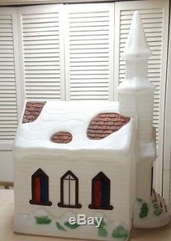 Christmas Church Chapel Blow Mold-VTG-Empire- 41 Ht-HTF-With 2 Cords