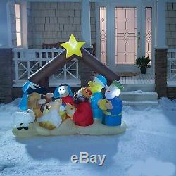 Christmas Decorations 6 ft Inflatable Light-Up Nativity Scene Outdoor Xmas Decor
