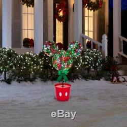 Christmas Disney Magic Holiday Led Multi Color Lighted Mickey Mouse Topiary Tree