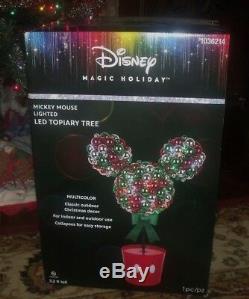 Christmas Disney Magic Holiday Led Multi Color Lighted Mickey Mouse Topiary Tree
