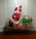 Christmas- Empire Santa & Sleigh-blow Mold- (app. 38 Htx41) -with Cord & Runners