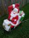 Christmas Empire Santa On Sleigh Noel Blow Mold Vtg 1970 With One Cord Vintage