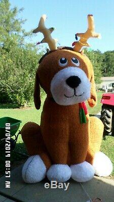 Christmas Fuzzy 8.5 Ft Brown Reindeer Dog Inflatable Airblown Yard Decoration