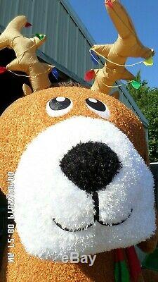Christmas Fuzzy 8.5 Ft Brown Reindeer Dog Inflatable Airblown Yard Decoration