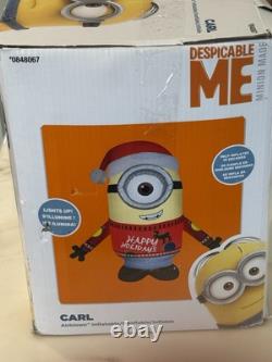 Christmas Gemmy 9 ft Tall Light Up Minion Stuart Happy Holidays Inflatable EUC Christmas Gemmy 9 ft Tall Light Up Minion Stuart Happy Holidays Inflatable EUC