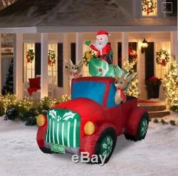 Christmas Holiday 2018 RETRO TRUCK SCENE Inflatable 8FT Airblown Yard Decor