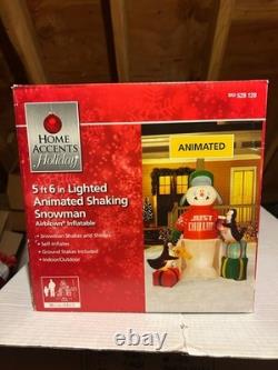 Christmas -Home Accents 5 ft 6 in Animated Shaking Snowman Inflatable