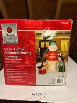 Christmas -Home Accents 5 ft 6 in Animated Shaking Snowman Inflatable