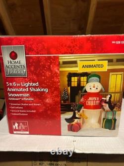 Christmas -Home Accents 5 ft 6 in Animated Shaking Snowman Inflatable