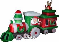 Christmas Inflatable 14 FT COLOSSAL SANTA IN TRAIN Lighted Yard Xmas Decor