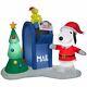 Christmas Inflatable 6.5 Ft Peanuts Snoopy And Woodstock Mailbox Lighted Yard