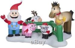 Christmas Inflatable 9' Santa Claus Christmas Farm Scene NEW