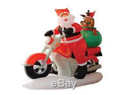 Christmas Inflatable Air Blown Yard Decoration Santa Claus Reindeer Motorcycle