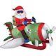 Christmas Inflatable Animated Airplane Santa By Gemmy