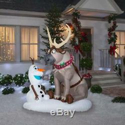 Christmas Inflatable Disney Frozen Olaf Sven 7 ft. Pre-lit Holiday Yard Decor