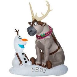 Christmas Inflatable Disney Frozen Olaf Sven 7 ft. Pre-lit Holiday Yard Decor