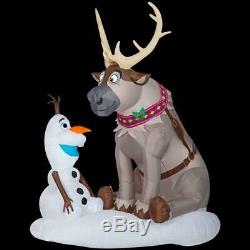 Christmas Inflatable Disney Frozen Olaf Sven 7 ft. Pre-lit Holiday Yard Decor