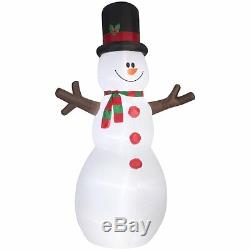 Christmas Inflatable Giant 12' Snowman With Stick Arms By Gemmy