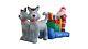 Christmas Inflatable Santa Claus Husky Dog Sleigh Sled Garden Balloon Decoration