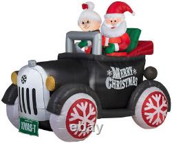 Christmas Inflatable Santa and Mrs. Clause In Vintage Model-T Style Car