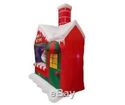 Christmas LED Inflatable Air Blown Yard Art Decoration Santa Claus Elf Workshop