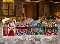 Christmas Lighted Colorful Santa & Friends Outdoor 36 Holiday Train Yard Decor