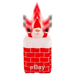 Christmas Masters 5 Foot Animated Inflatable Santa in Chimney with a Pop-Up and
