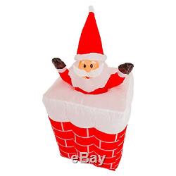 Christmas Masters 5 Foot Animated Inflatable Santa in Chimney with a Pop-Up and