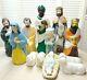 Christmas Nativity Miniature Table Top Blow Mold- 13 Piece Set -vtg-empire