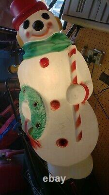 Christmas Outdoor Blow Mold Snowman 48 Wreath Candy Cane Empire 48' Frostyexcel