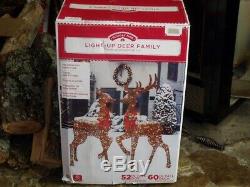 Christmas Outdoor Lighted Large Deer Family Buck Doe Reindeer Figure Display Set