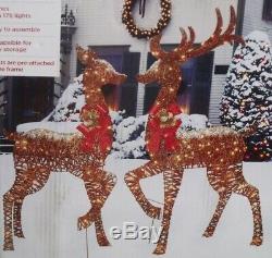 Christmas Outdoor Lighted Large Deer Family Buck Doe Reindeer Figure Display Set