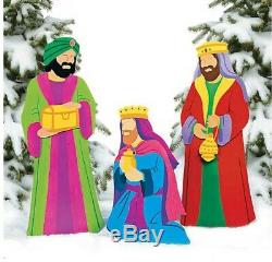Christmas Outdoor Yard Decorations Nativity Holiday Three Kings Set Home Decor
