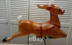 Christmas Reindeer Blow Mold-VTG-1977-Set Of 2-Empire-With 2 Stands & 2 Cords-HTF