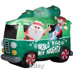 Christmas Santa 1960's Hippie Peace Van Airblown Inflatable Yard Decoration
