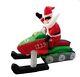 Christmas Santa 7 Ft Snowmobile Inflatable Airblown Yard Decoration